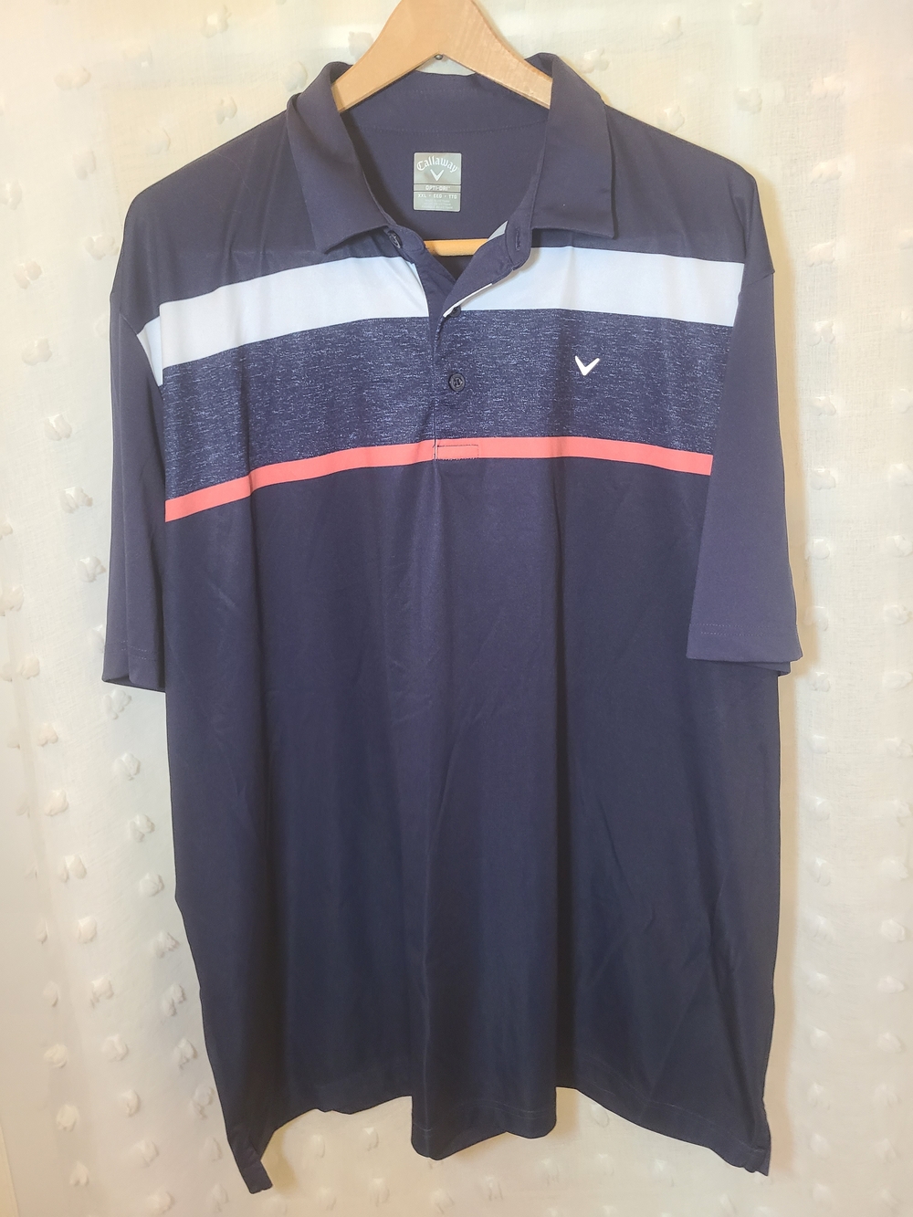 Callaway Men's Navy Performance Golf Polo with Contrast Stripes